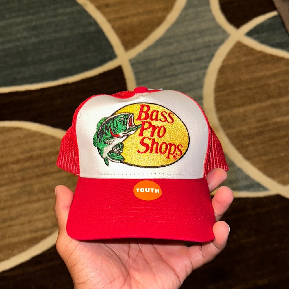 Red embroidered Bass Pro Shop hat. Youth size.